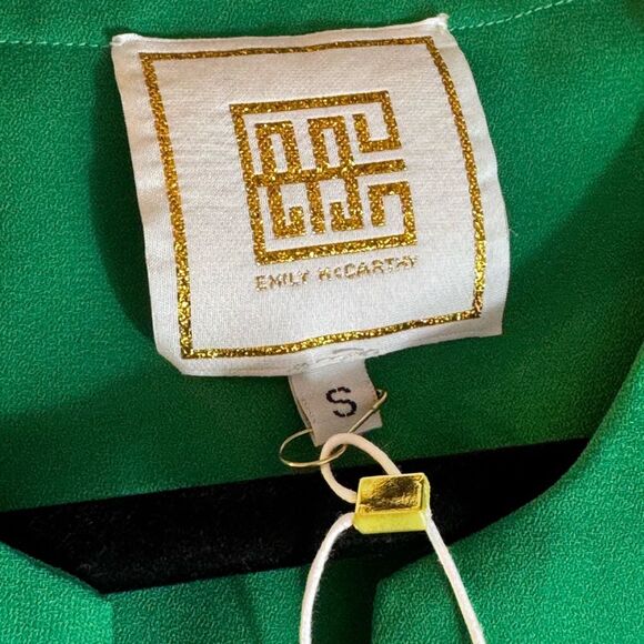 Emily McCarthy Top Womens Size Small long sleeve pop over kelly green Blouse New - Picture 5 of 10